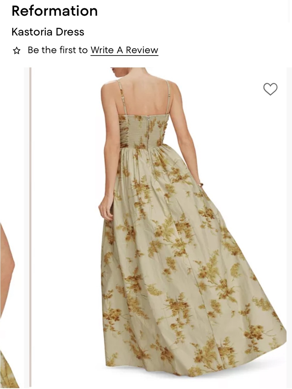 Reformation Kastoria Floral Strap Maxi Dress in Cream and Gold - Picture 3 of 3